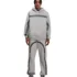 C-HL1221 Snow Wash Distressed Seam Colorblock Tape Fleece Hoodie