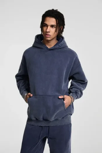 9e5e8afa C-HL23842 Tie-Dye Washed Distressed Fleece-Lined Hooded SweatshirtC-
