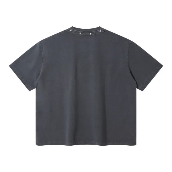 C-S26005 Vintage Washed Crew Neck Rivet T-Shirt