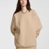 C-HL23803 Fleece-Lined Thickened Loose Crewneck Sweatshirt
