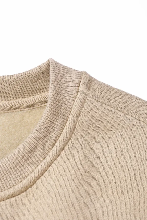 C-HL23803 Fleece-Lined Thickened Loose Crewneck Sweatshirt