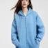 C-HL23805 Fleece-Lined Thickened Loose-Fit Zip-Up Hooded Sweatshirt