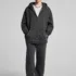 C-1305 + C-1306 Pigment Wash Stir-Fried Snowflake Vintage Distressed Fleece Hoodie Two-Piece Set
