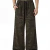 C-S26014 Heavyweight Camouflage Patchwork Drawstring Wide-Leg Pants