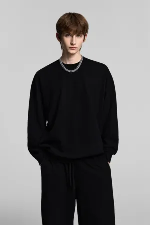 a4584981 C-6807 Heavyweight Solid Color Distressed Vintage Crew Neck Sweatshirt