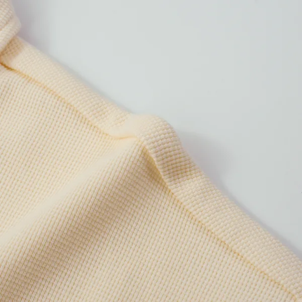 C-6605 + C-7601 Diamond Texture Waffle Fleece Hoodie Two-Piece Set