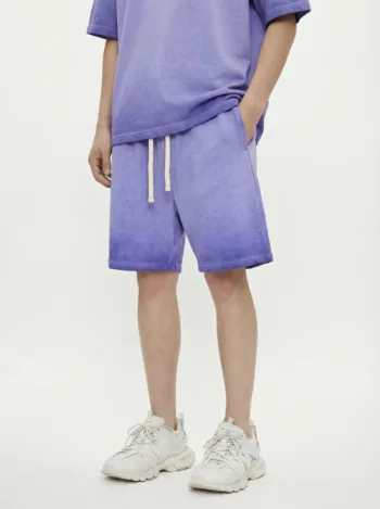 C-1238 Vintage Dyed Distressed Terry Cloth Shorts