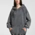 C-25277 High Street Patchwork Frayed Edge Distressed Hoodie