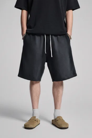 C-HL7709 Ripped Monkey Wash Shorts