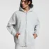 C-HL23805 Fleece-Lined Thickened Loose-Fit Zip-Up Hooded Sweatshirt