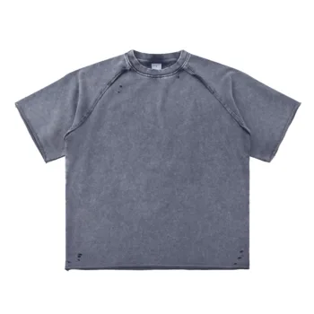 C-HL1243 Batik Raglan Raw Hem 350GSM T-Shirt