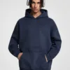 C-HL23807 Fleece-Lined Thickened Loose-Fit Hooded Sweatshirt