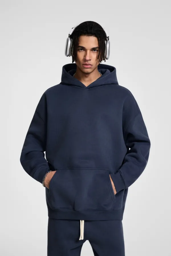 C-HL23807 Fleece-Lined Thickened Loose-Fit Hooded Sweatshirt