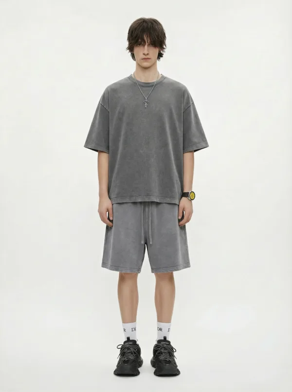 C-K1158 + K1159 Heavyweight Vintage Washed Relaxed Casual Set