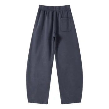 C-K1162 Heavyweight Washed Distressed Pure Cotton Loose Barrel Pants