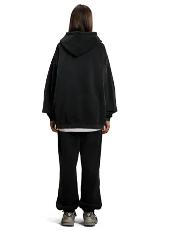 C-1221+1222 Stir-Fried Snowflake Color-Block Contrast Webbing Fleece Hoodie Se