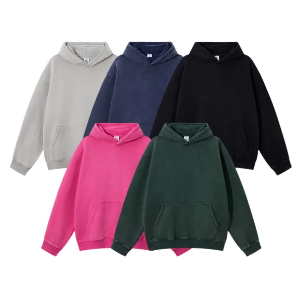 b88722e6 C-HL23842 Tie-Dye Washed Distressed Fleece-Lined Hooded SweatshirtC-