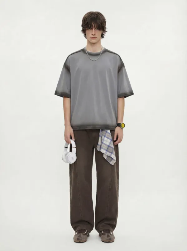 C-HL1234 Spray-Dyed Washed Distressed T-Shirt