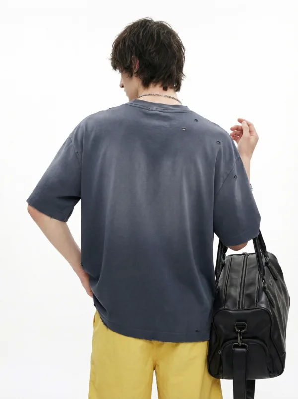 C-K1160 Washed Shoulder Distressed T-Shirt