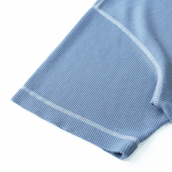 C-K1173 + C-K1174 Waffle Knit Contrast Topstitch Monkey Wash Fade Gradient Two-Piece Set