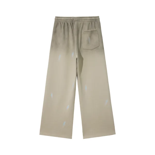 C-26021 Color Spray Washed Distressed Fleece Casual Trousers