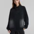 C-265 Fleece Lined Monkey Wash Half-Zip Stand-Up Collar Sweatshirt