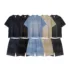 C-K1173 + C-K1174 Waffle Knit Contrast Topstitch Monkey Wash Fade Gradient Two-Piece Set