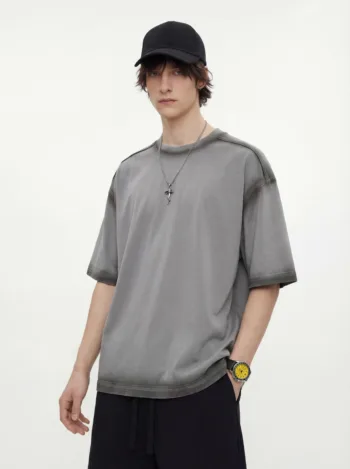 C-HL1234 Spray-Dyed Washed Distressed 250GSM T-Shirt