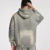 c03bfbd5 C-HL23819 Distressed Paint Splatter Fleece-Lined Hooded Sweatshirt