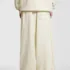 C-90989 Raw Hem Tape Spliced Loose Straight Casual Trousers