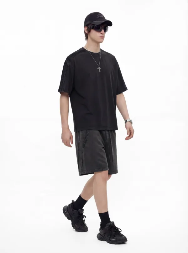 C-S26009 + S26008 Retro Striped Washed Co-ord Set