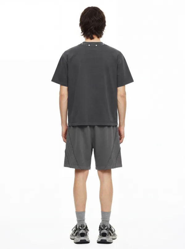 C-S26005 Vintage Washed Crew Neck Rivet T-Shirt