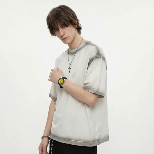 C-HL1234 Spray-Dyed Washed Distressed T-Shirt
