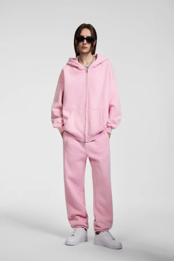 C-HL1216 Batik Washed Vintage Fleece Double-Zip Sweatshirt