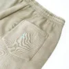 C-26021 Color Spray Washed Distressed Fleece Casual Trousers