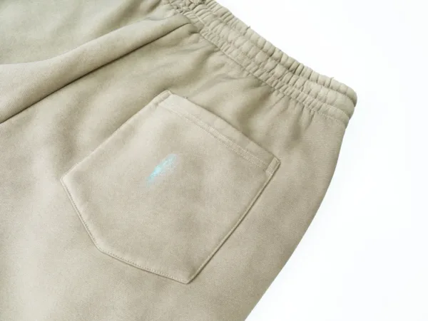 C-26021 Color Spray Washed Distressed Fleece Casual Trousers