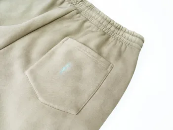 C-26021 Color Spray Washed Distressed Fleece Casual Trousers
