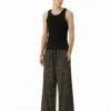 C-S26014 Heavyweight Camouflage Patchwork Drawstring Wide-Leg Pants