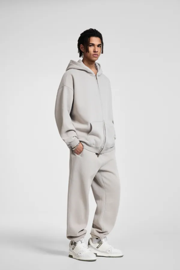 C-HL1216 Batik Washed Vintage Fleece Double-Zip Sweatshirt