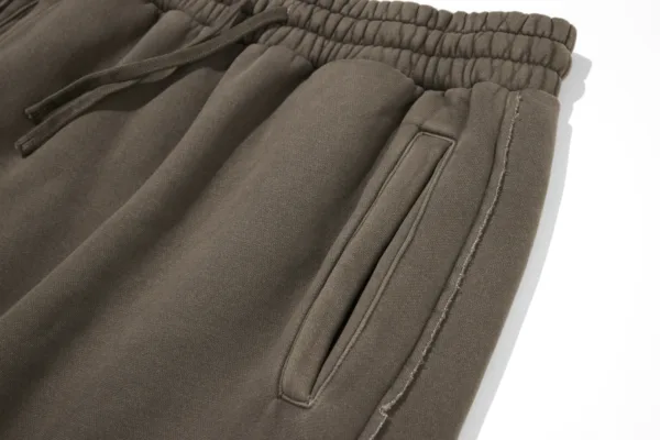 C-1305 + C-1306 Pigment Wash Stir-Fried Snowflake Vintage Distressed Fleece Hoodie Two-Piece Set