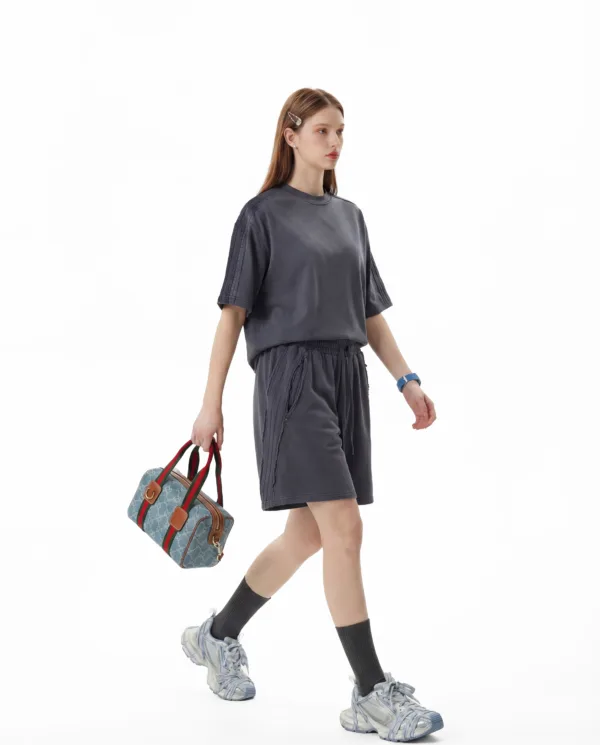 C-S26009 + S26008 Retro Striped Washed Co-ord Set