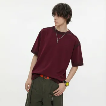 C-HL1234 Spray-Dyed Washed Distressed 250GSM T-Shirt