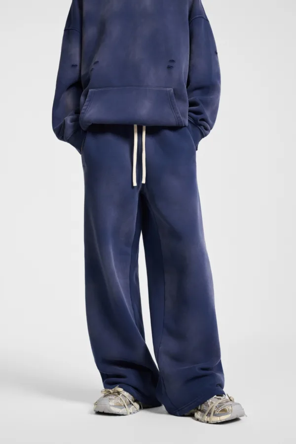 C-1236 Distressed Ripped Washed Baggy Sweatpants