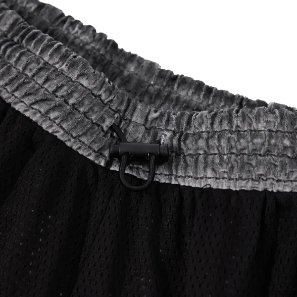 C-2049 + C-3225 Mesh Vintage Washed Fleece Hoodie Two-Piece Set