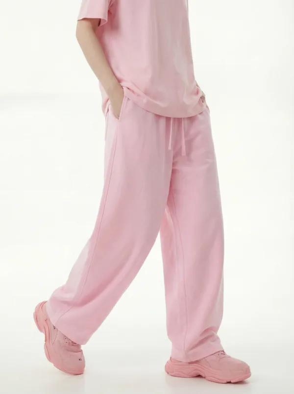 C-K1162 Heavyweight Washed Distressed Pure Cotton Loose Barrel Pants