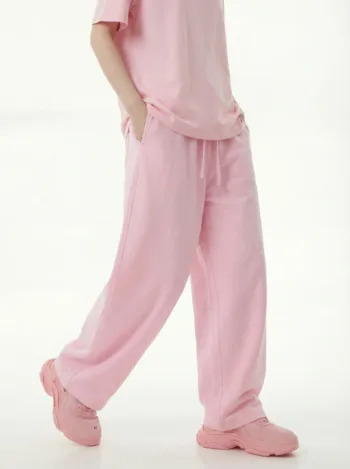 C-K1162 Heavyweight Washed Distressed Pure Cotton Loose Barrel Pants