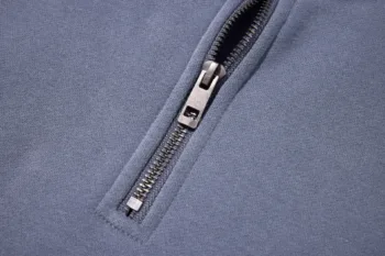 C-265 Fleece Lined Monkey Wash Half-Zip Stand-Up Collar Sweatshirt