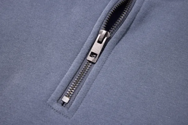 C-265 Fleece Lined Monkey Wash Half-Zip Stand-Up Collar Sweatshirt