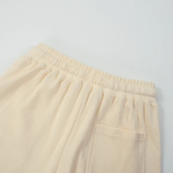 C-6605 + C-7601 Diamond Texture Waffle Fleece Hoodie Two-Piece Set