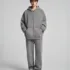 C-1305 + C-1306 Pigment Wash Stir-Fried Snowflake Vintage Distressed Fleece Hoodie Two-Piece Set